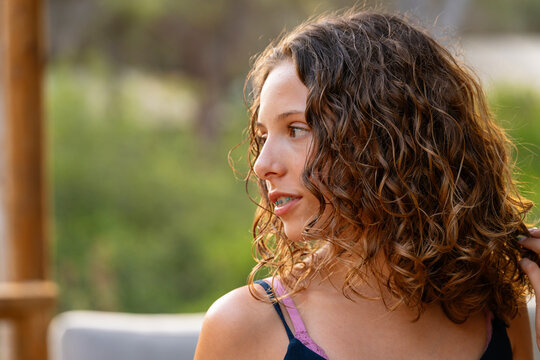 Teen Portrait With Curly Hair