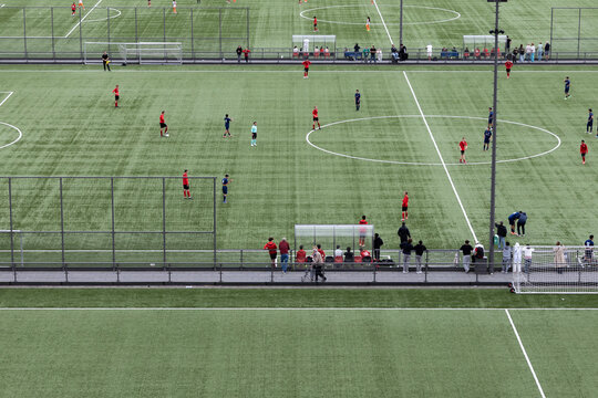 players at soccer game