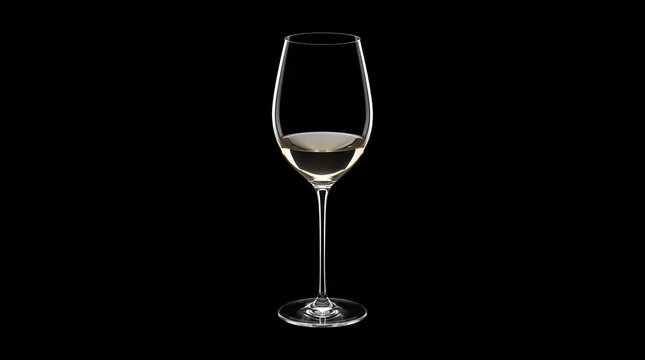 Crystal Wine Glass on Black Background