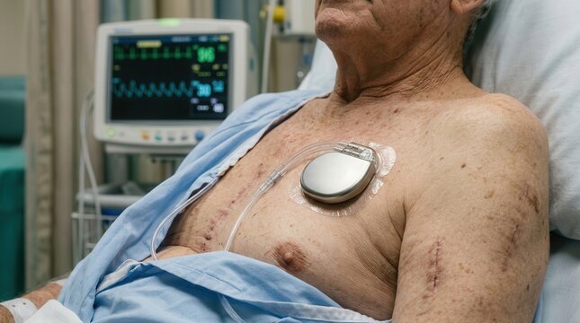 Medical device external pacemaker used for heartbeat regulation on a patient's torso