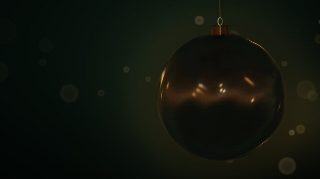 Antique Mercury Glass Christmas Ornament Turning in Golden Bokeh Seamless Loop