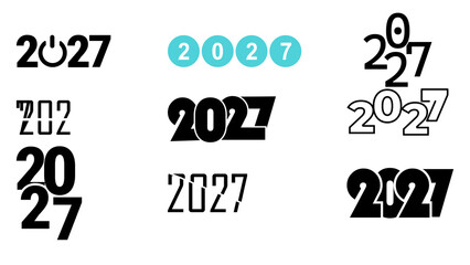 Exploring diverse typographic styles and variations for the year 2027 representation © anis criator