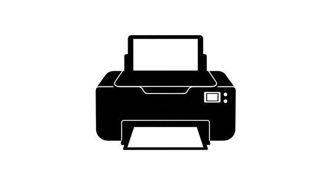 Printer icon silhouette isolated on transparent background
