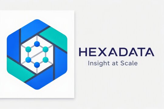 Geometric Hexagon Tech Logo Abstract Data Nodes Clean Vector Des