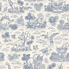 Jurassic Chic Dino Party Toile © Stolenpencil