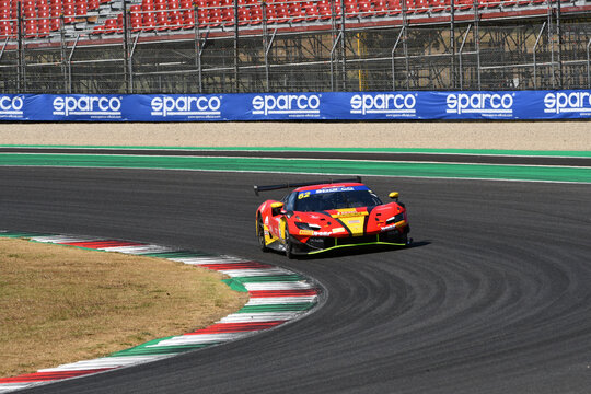 Scarperia, Italy - July 24th 2026: Ferrari 296 GT3 of team DOUBLE TT RACING drive by Ferrari-Renmans in action during Italian Championship GT Endurance race event at Mugello Circuit.
