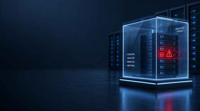 Isolating cyber threat in data center server rack