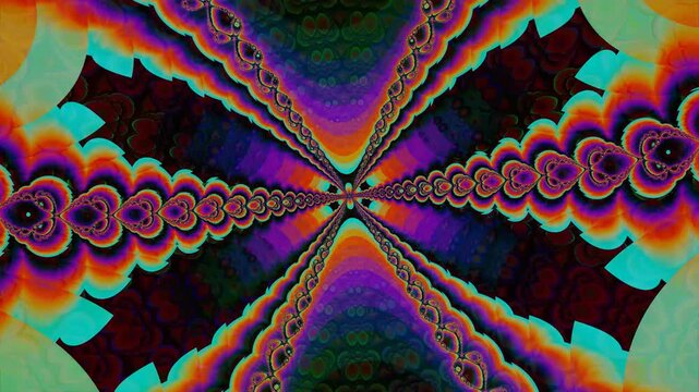 Abstract Julia Fractal with CRT Display and Kaleidoscope Seamless Loop