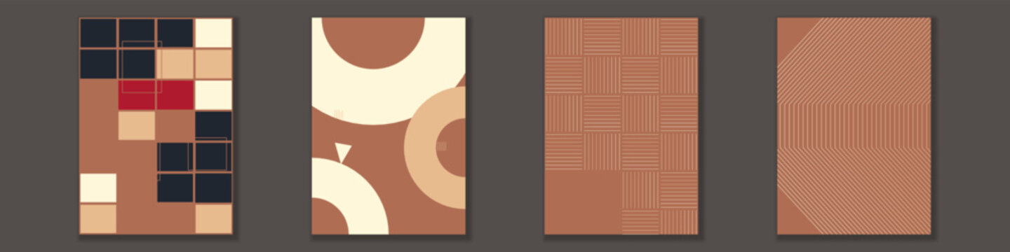 Abstract poster collection featuring geometric shapes, minimalist compositions, midcentury modern aesthetic, contemporary wall prints and decorative visual graphics
