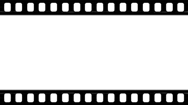 Vintage film strip with scratched edges and empty space on light. Loop it over video with multiply blend mode. Great for retro intros and titles.