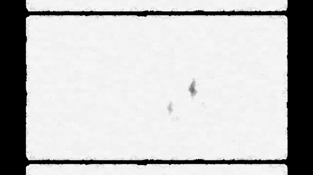 Three different scratched old film letterbox frames with matte on light. Loop it over video with multiply blend mode. Great for retro 4K edits.
