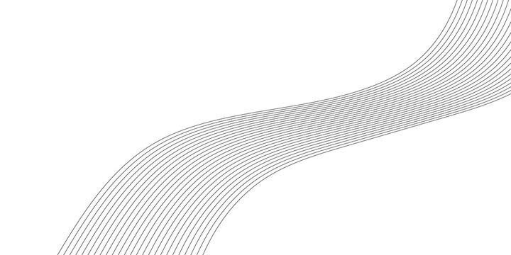 Black parallel linear wave line pattern on white background