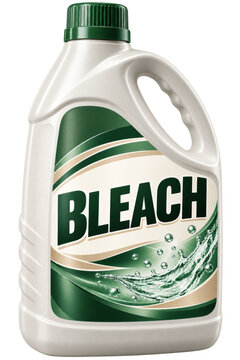 Bleach cleaning liquid jug isolated on transparent background