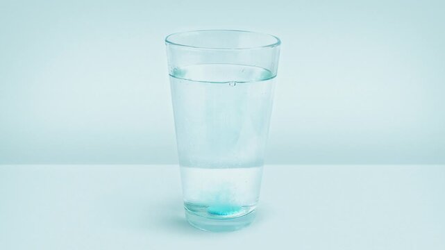 Tablet Is Put In Glass Of Water