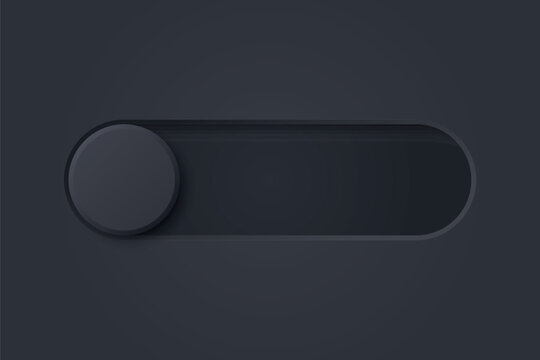 Toggle Switch for On Off Controls, Vector Illustration. Settings and User Interface. Toggle Switch in Dark Off Position. 3d Toggle Switch Vector Illustration