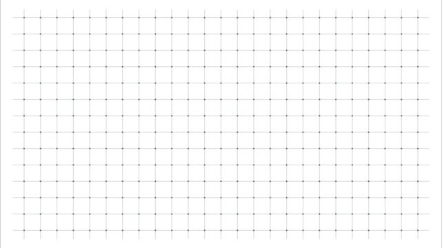 Animated grid lines with dots on white background