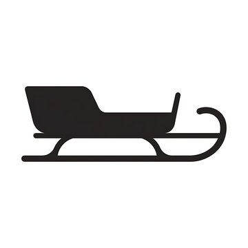 Black silhouette of a traditional winter holiday santa sleigh icon design vector