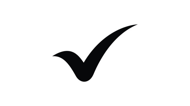Check mark silhouette on transparent background affirmative