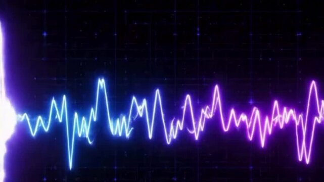 Neon audio equalizer waveform pulsing music beat loop background