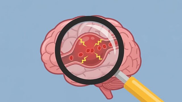 Brain Aneurysm Medical Animation Showing Blood Vessel Bulge