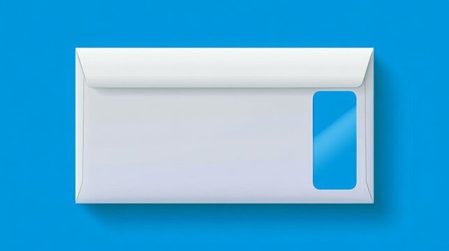 Clean vector mockup of a white DL envelope with a right-side transparent address window 