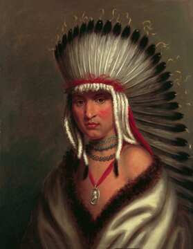 American Indian, Native American, Petalesharro, Chief of the Pawnee tribe, United States of America, USA, Painting by Charles Bird King (1785, 1862), c. 1840, Historic, digitally restored reproduction from a 19th century original, Record date not stated
