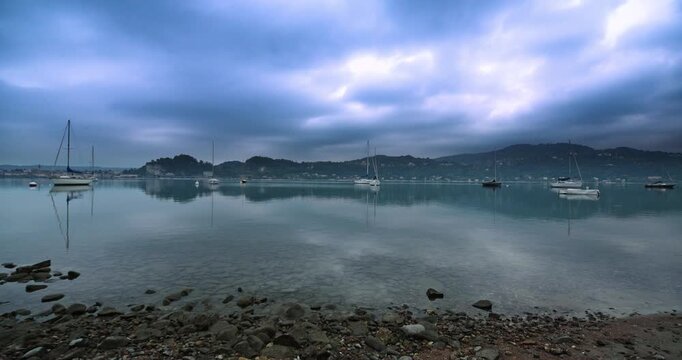 Cloudy landscape over the town of Arona