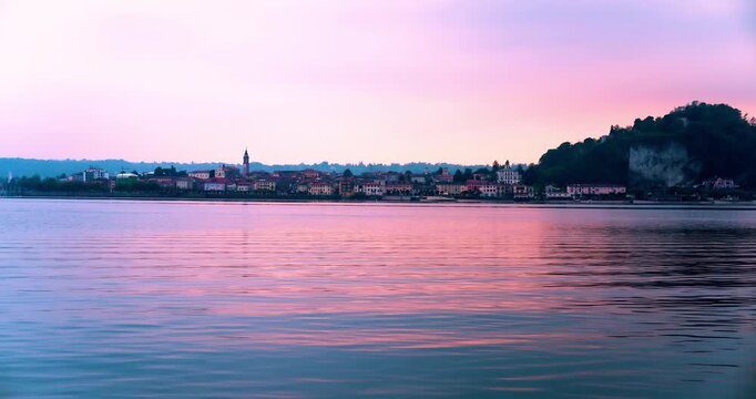  Pink sunrise in Arona Italy
