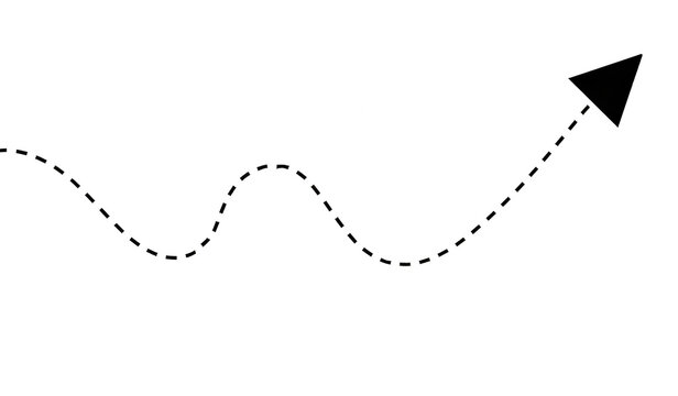 Black dashed upward directional arrow graphic