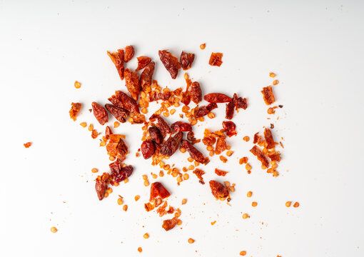 Dry chili pepper isolated, red chilly spice