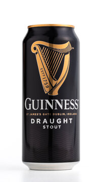 Guinness Draught Stout, in can, a famous top-fermented Irish dark beer brewed in Dublin. Udine, Italy, October 19, 2026
