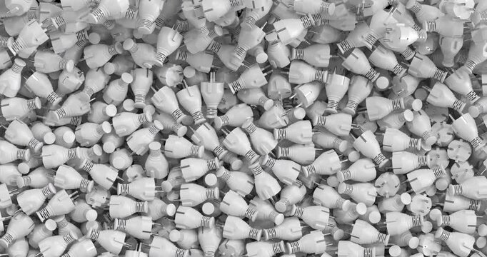 White 3D Electric Plugs Horizontal Transition 4K Alpha