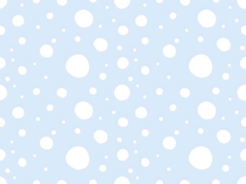 Seamless pattern with handdrawn white messy circles on a soft light pastel blue background wallpaper design