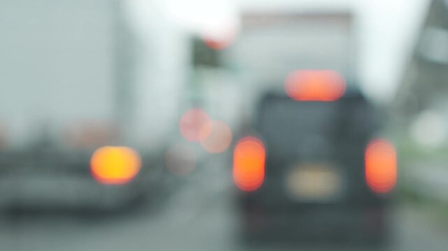 Abstract Urban Traffic Blur with Bokeh Lights