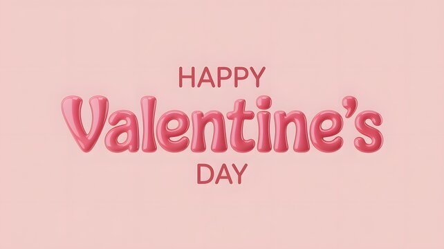 Happy valentines day festive typography with a pink and red color scheme