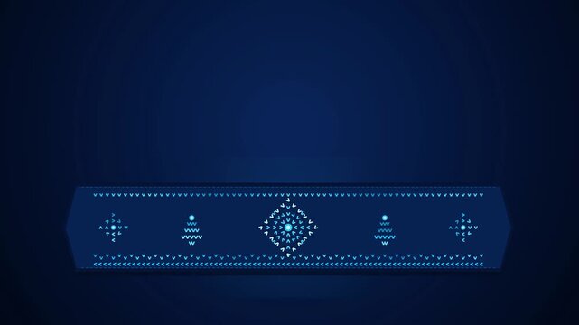 Animated Nordic knit pattern lower third banner with pulsing snowflake motif