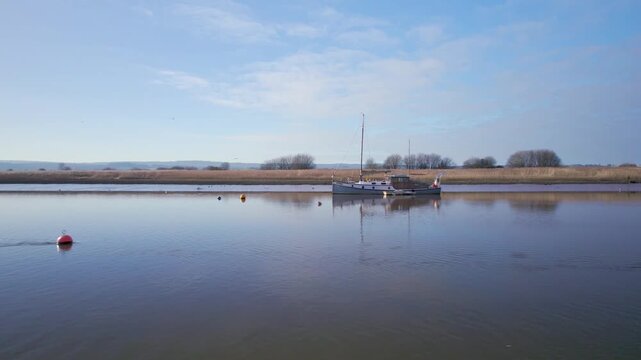 Topsham and River Exe from a drone, Exeter, Devon, England, United Kingdom