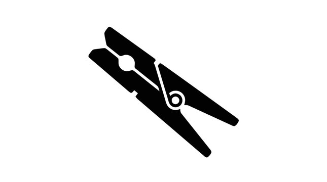 Vector illustration of clothespin icon in simple style on a transparent background