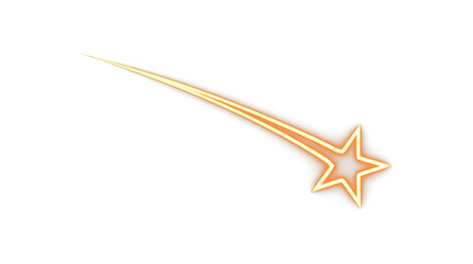 Shooting star with long orange trail isolated on transparent background © senmachine