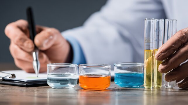 Laboratory expert preparing samples for comprehensive testing of alpha beta and gamma radiation types.