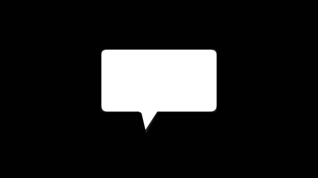 White speech bubble flashing on dark background for communication graphic design concept and digital chat messaging