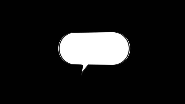 Blank speech bubble with rounded corners appearing on dark background for communication and messaging concepts