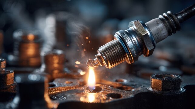 Home mechanic cleans carbon deposits from a spark plug with specialized tools to maintain engine ignition and vehicle performance.