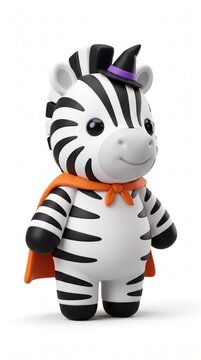A cute 3D vinyl zebra with a Halloween theme
