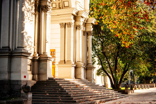 The facade of the National Gallery in Tbilisi, Georgia.