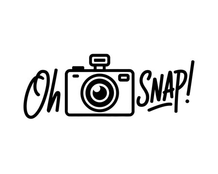 Oh snap text with camera icon