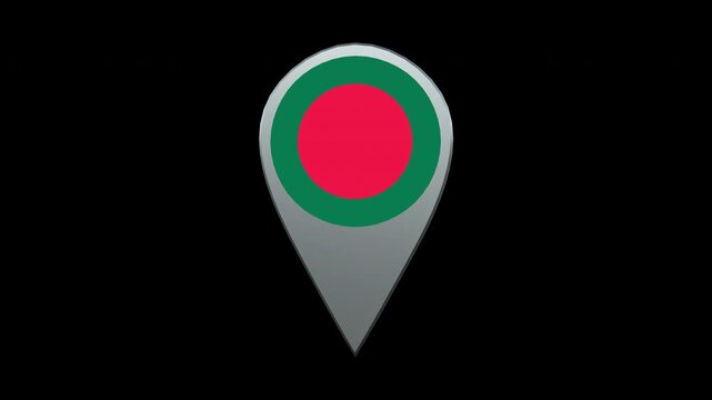 Bangladesh Flag Location Map Marker Pin With Alpha Channel