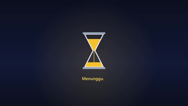 Hourglass Vector Icon for Waiting or Loading Concept on Dark Background