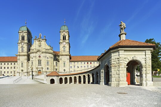 Benedictine abbey, monastery, place of pilgrimage, Einsiedeln, Canton Schwyz, Switzerland