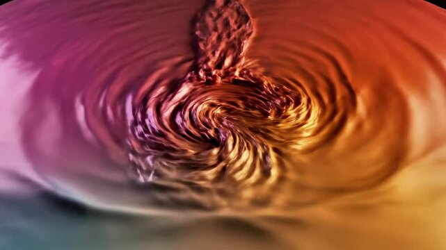 Shiny metallic gold torus floating on black background.